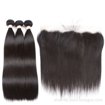 Hot products top 20 cuticle aligned brazilian hair bundles with lace frontals,10A unprocessed mink virgin hair
